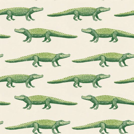 Green Crocodiles Digital Seamless Pattern