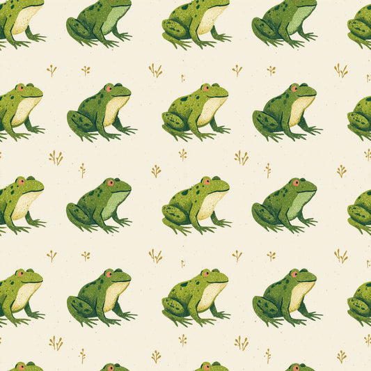 Green Frogs Digital Seamless Pattern