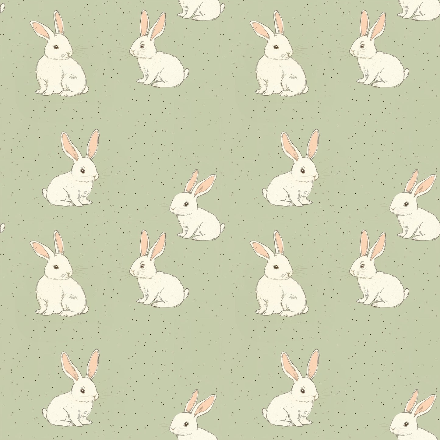 Springtime Bunnies Digital Seamless Pattern