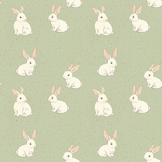 Springtime Bunnies Digital Seamless Pattern