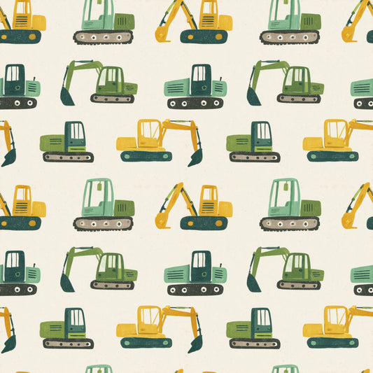 Green & Yellow Diggers Digital Seamless Pattern