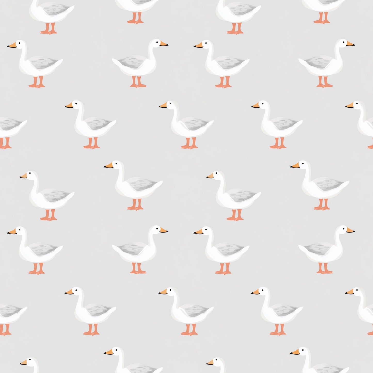 Grey Ducks Digital Seamless Pattern