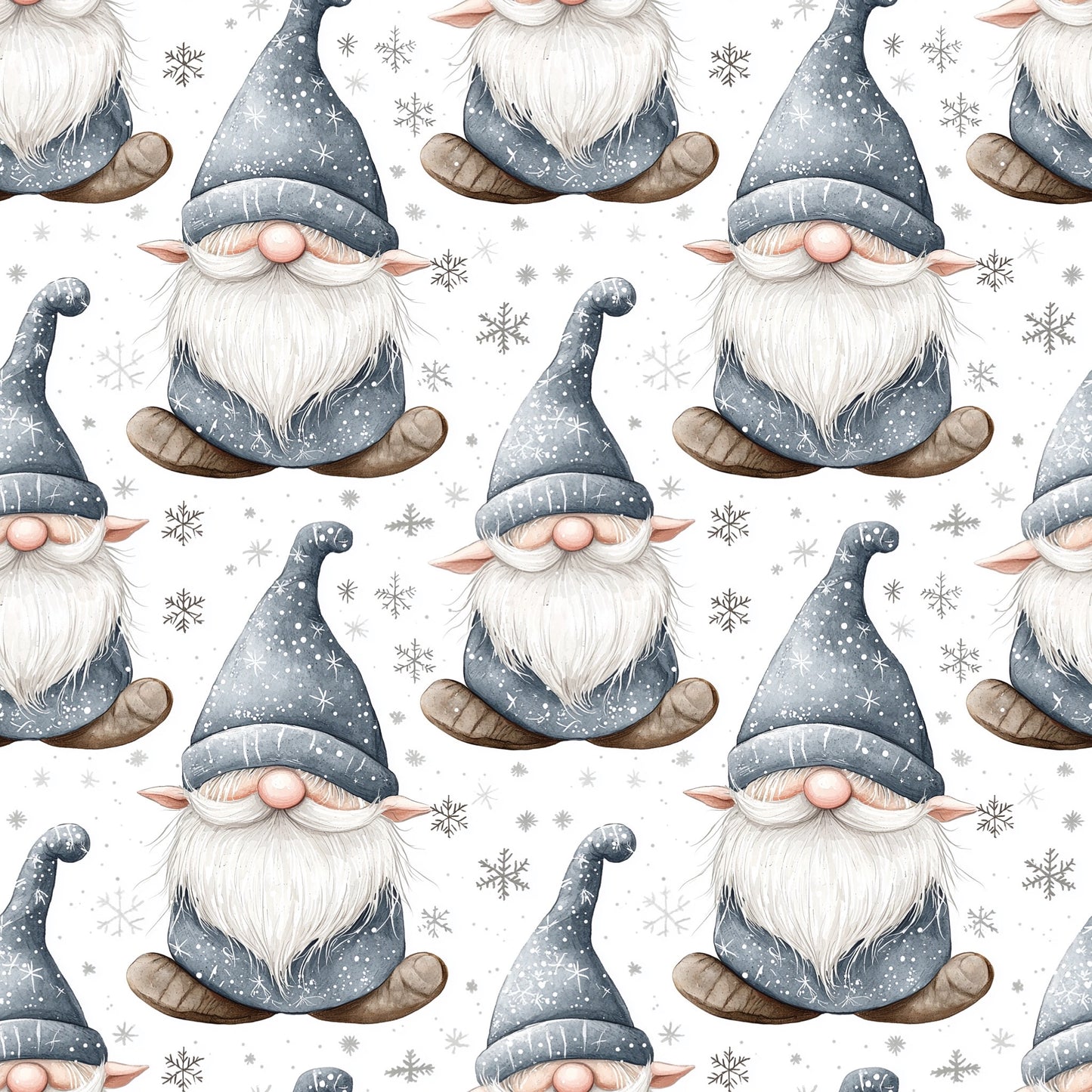Grey Gonks Digital Seamless Pattern