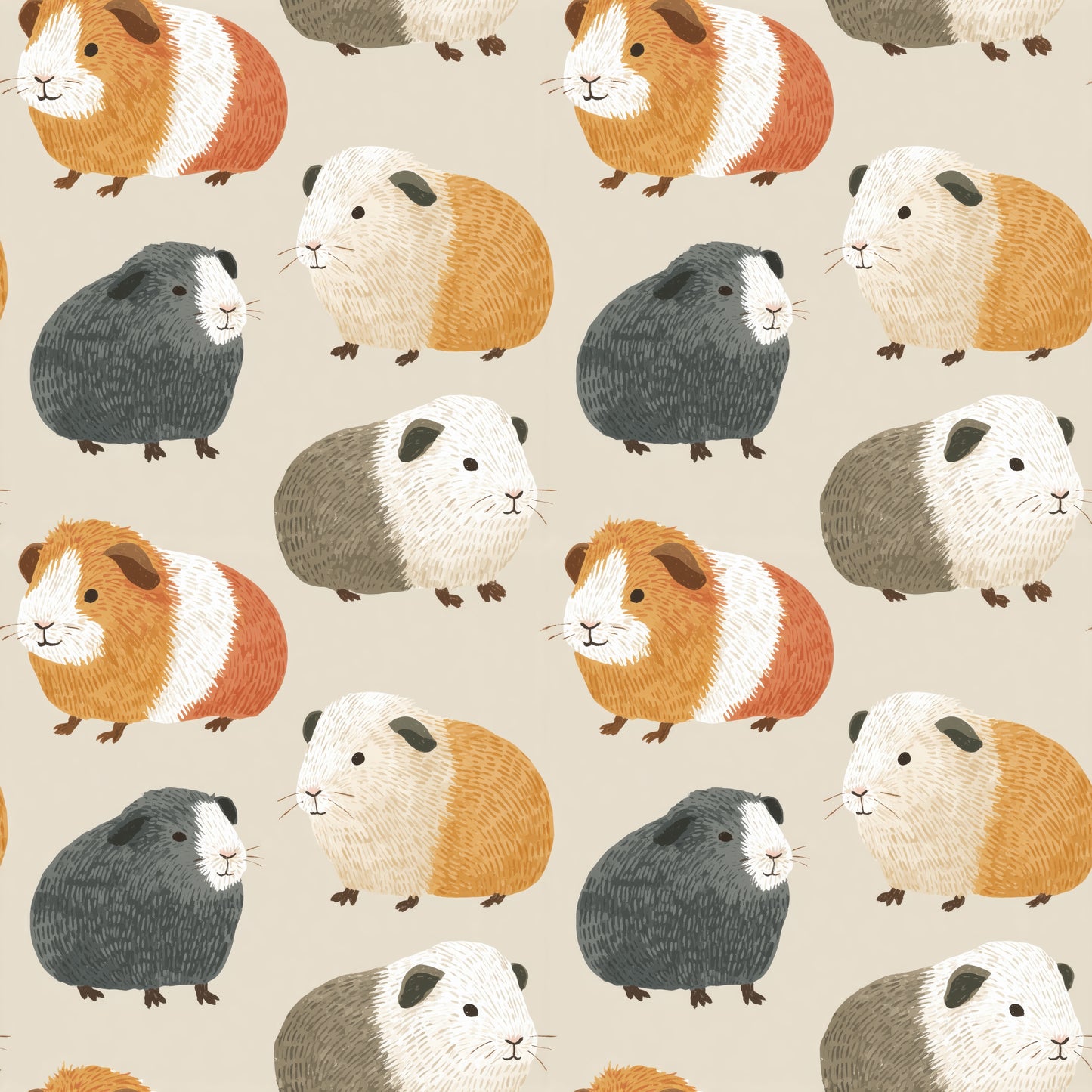 Guinea Pigs Digital Seamless Pattern