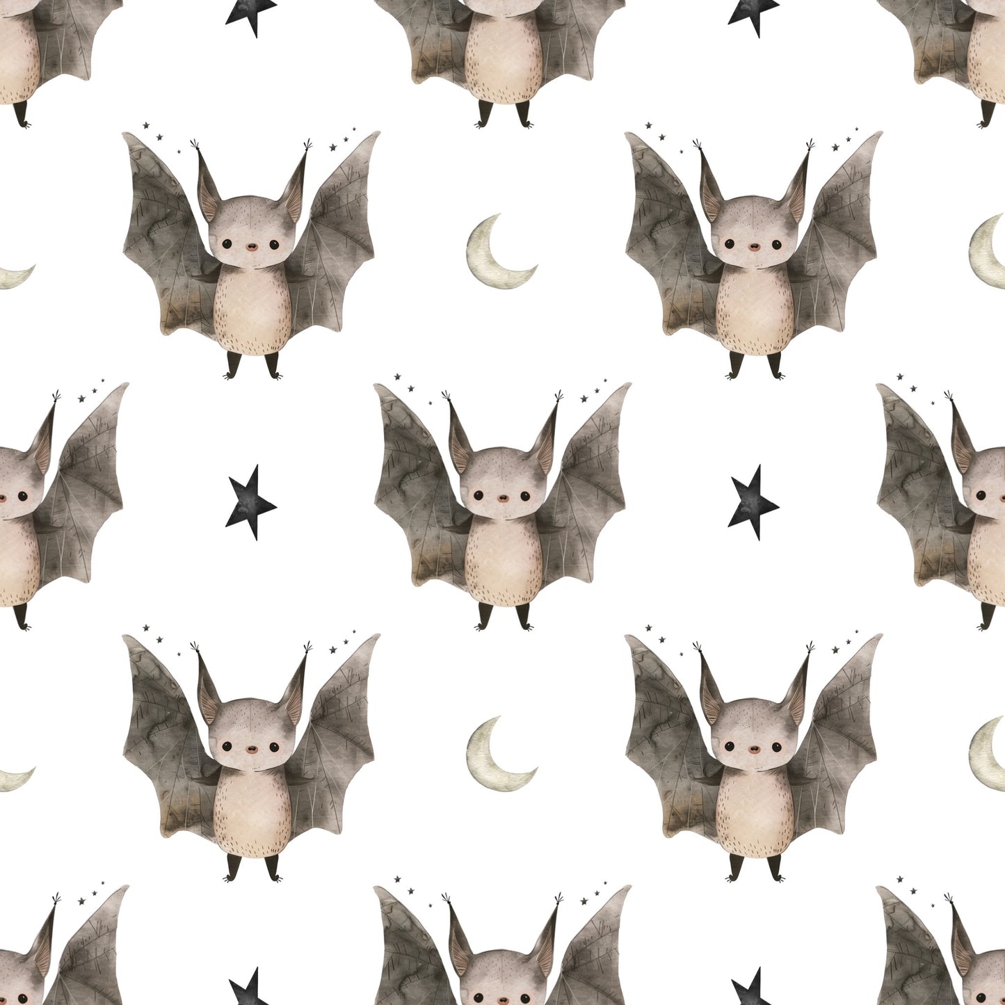 Cute Bat Halloween Digital Seamless Pattern