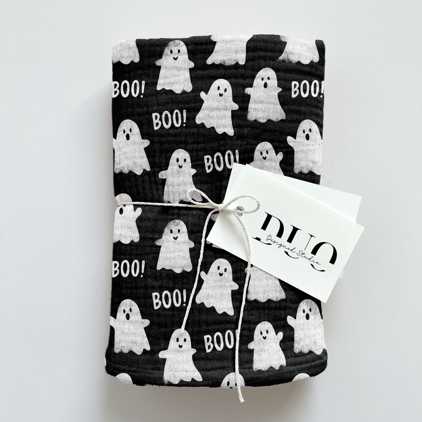 Ghosts Halloween Black Digital Seamless Pattern