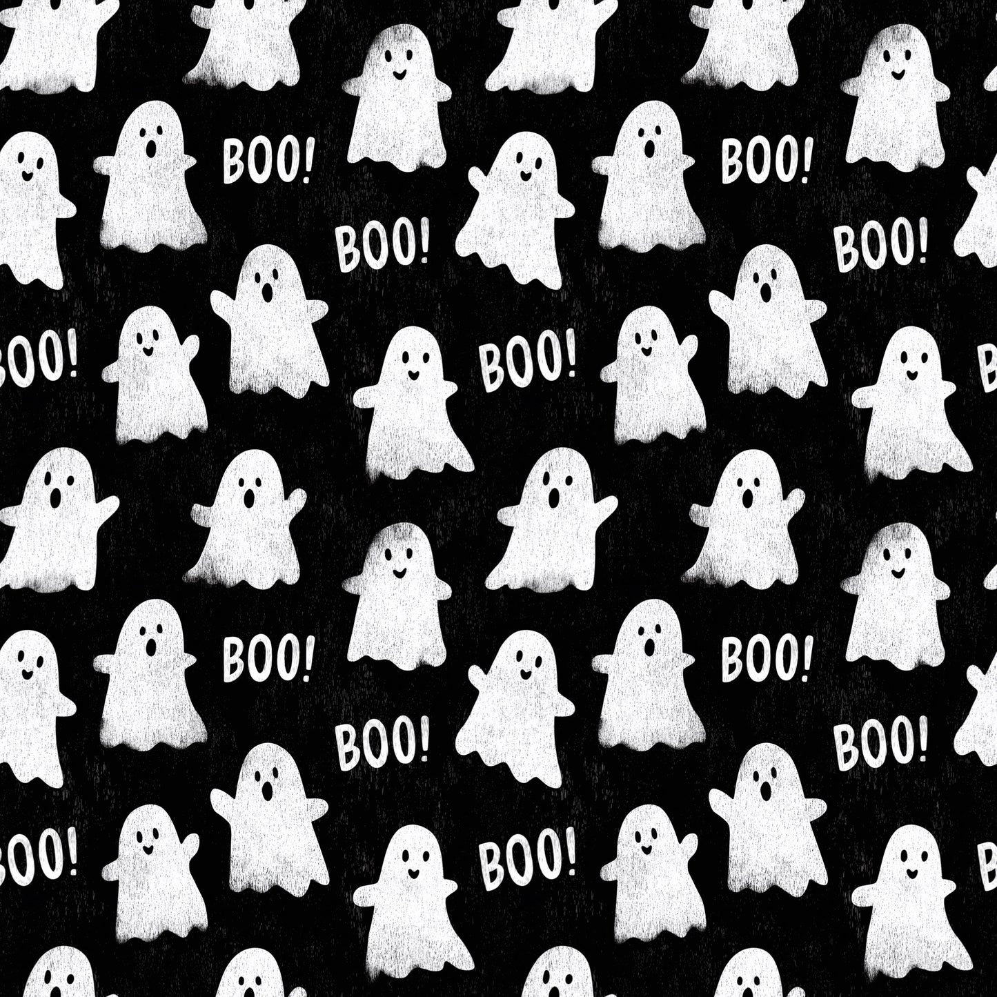 Ghosts Halloween Black Digital Seamless Pattern