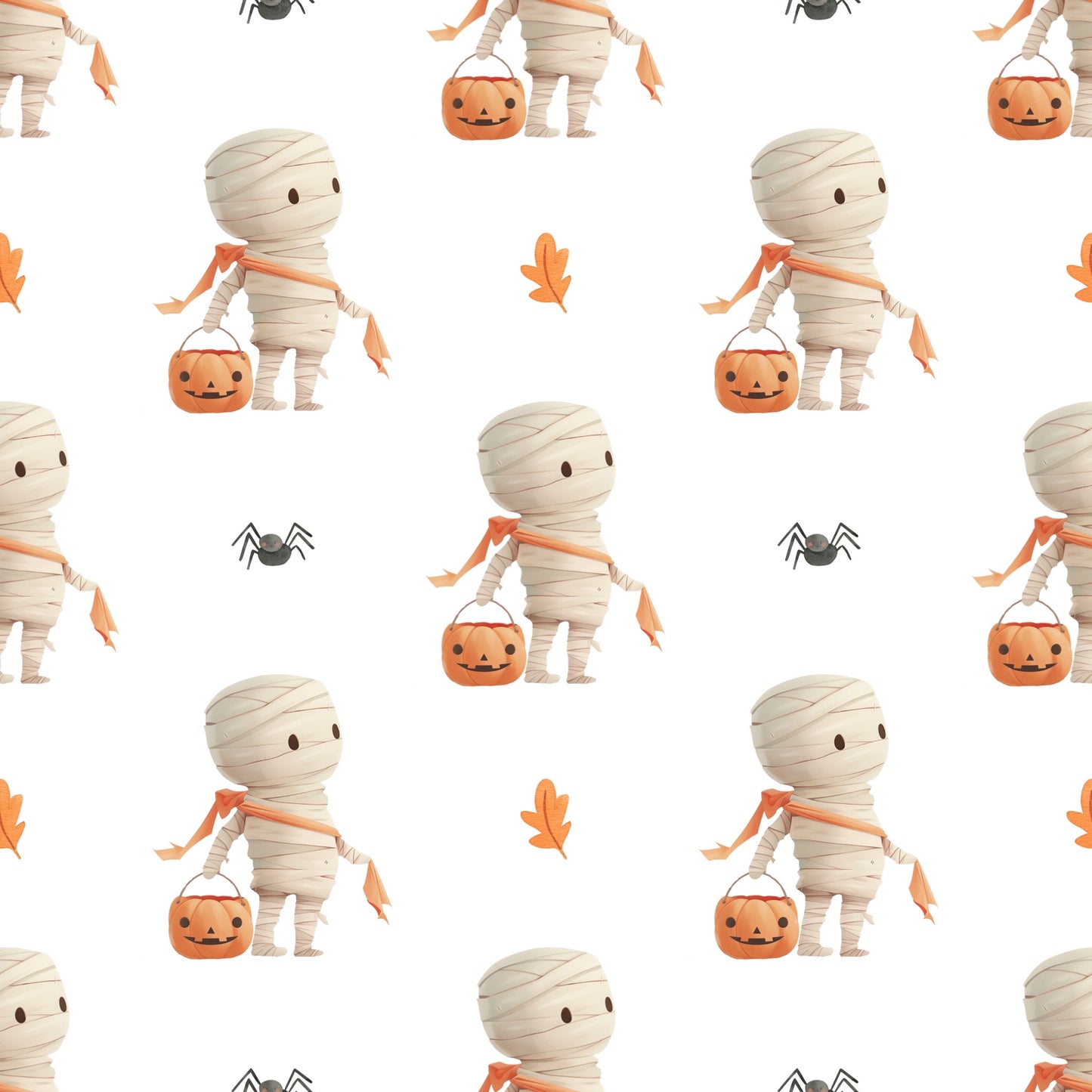 Mummy Halloween Digital Seamless Pattern