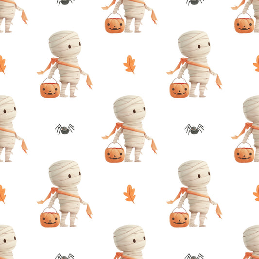 Mummy Halloween Digital Seamless Pattern