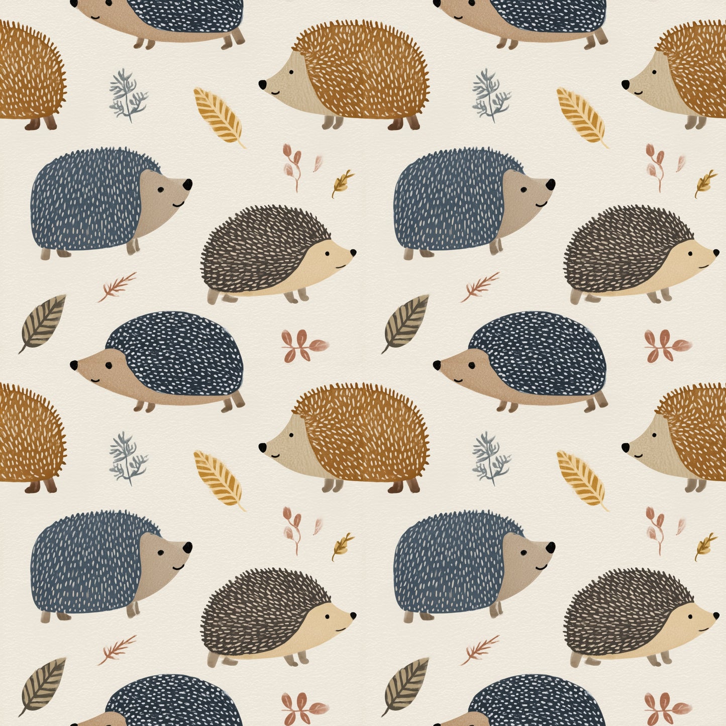 Happy Hedgehogs Digital Seamless Pattern