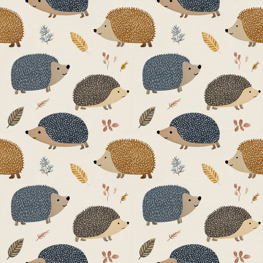 Happy Hedgehogs Digital Seamless Pattern