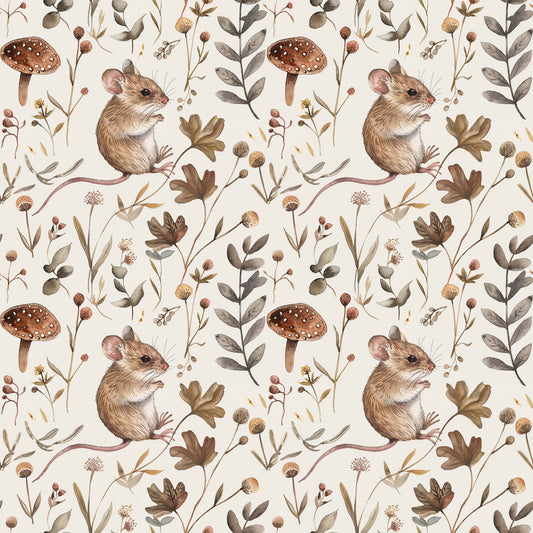 Harvest Mouse Digital Seamless Pattern
