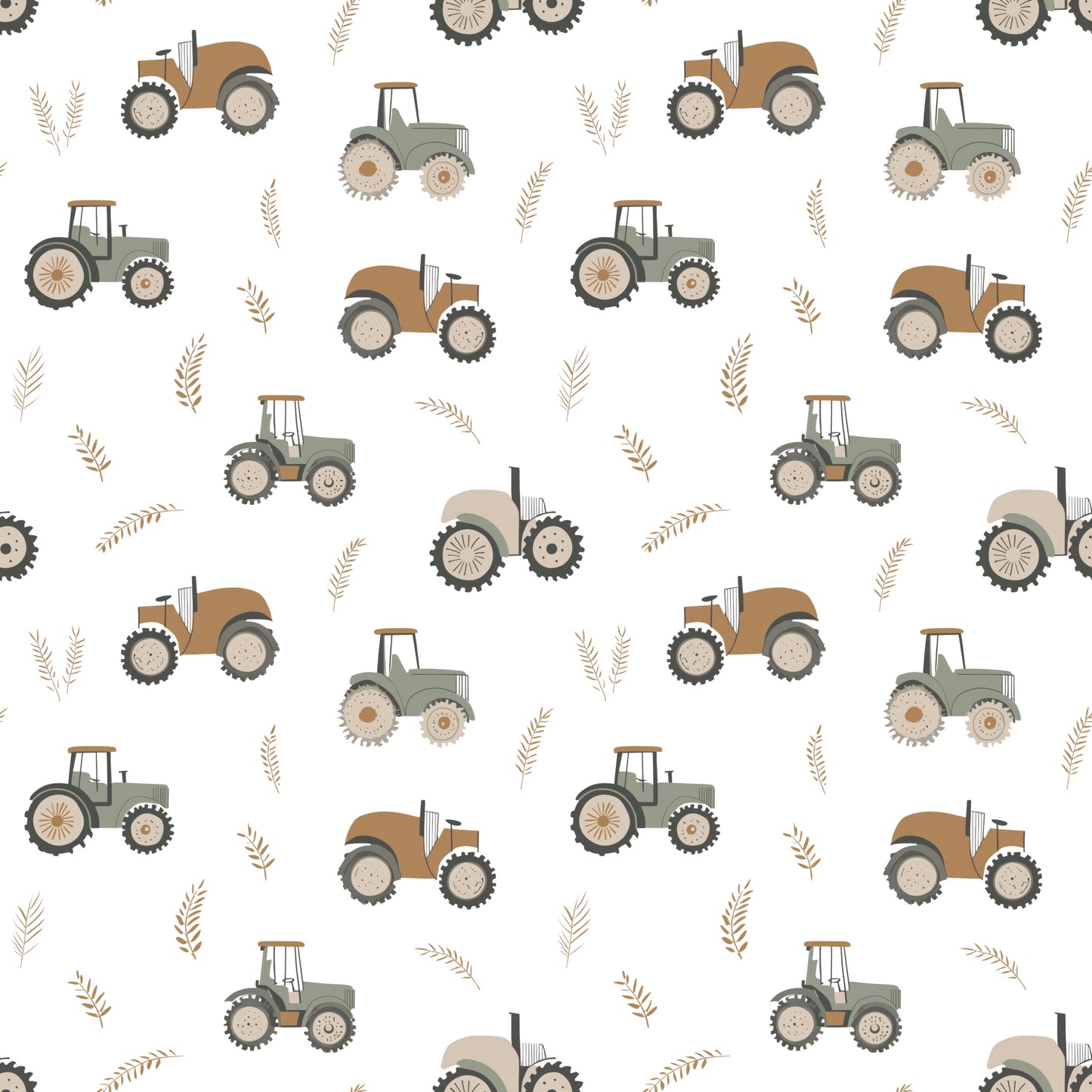 Harvest Tractors Digital Seamless Pattern