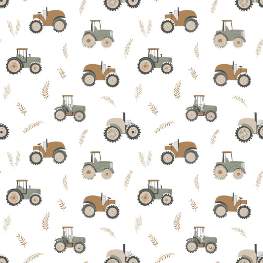 Harvest Tractors Digital Seamless Pattern