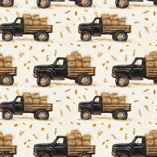Harvest Trucks Digital Seamless Pattern