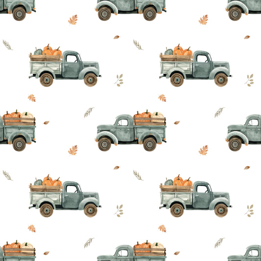 Harvest Trucks Digital Seamless Pattern