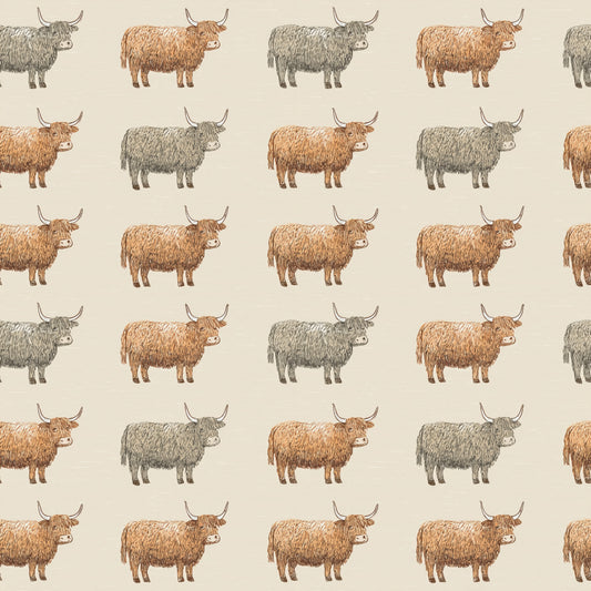 Highland Cows Digital Seamless Pattern
