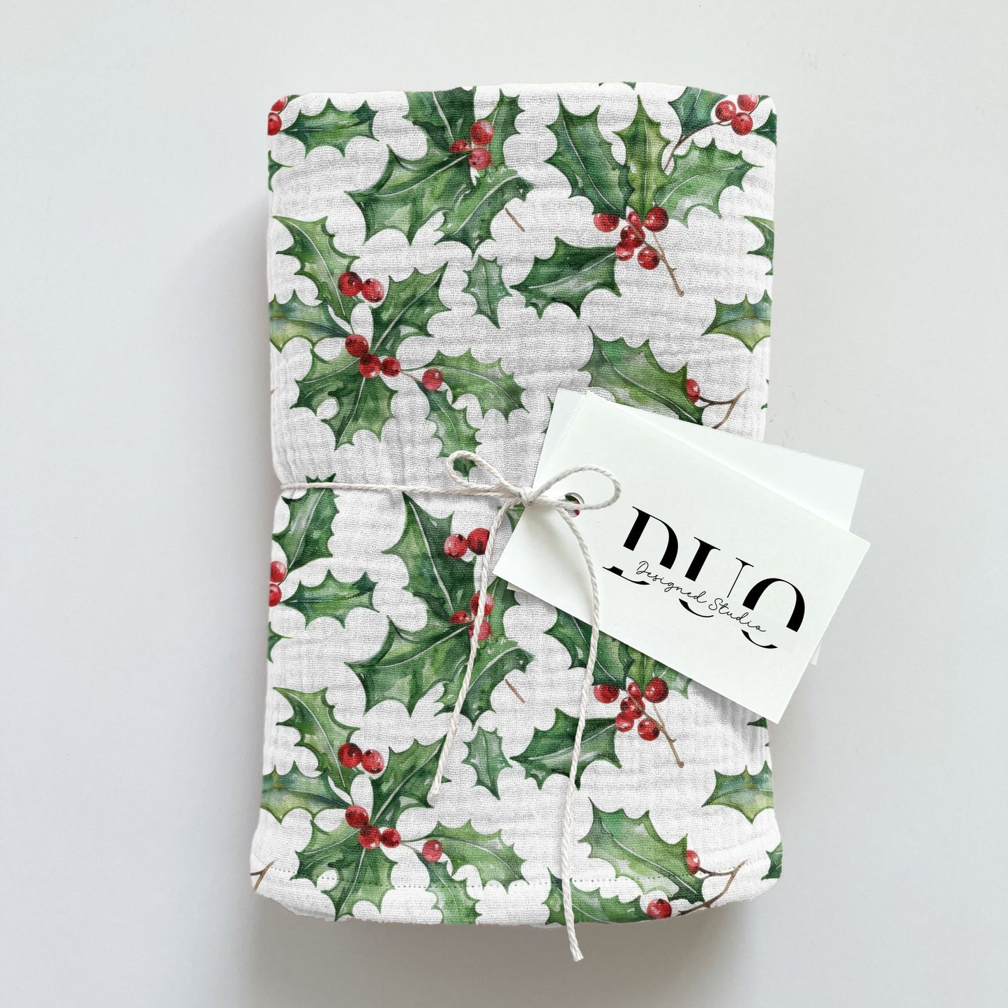 Christmas Holly Sprigs Digital Seamless Pattern