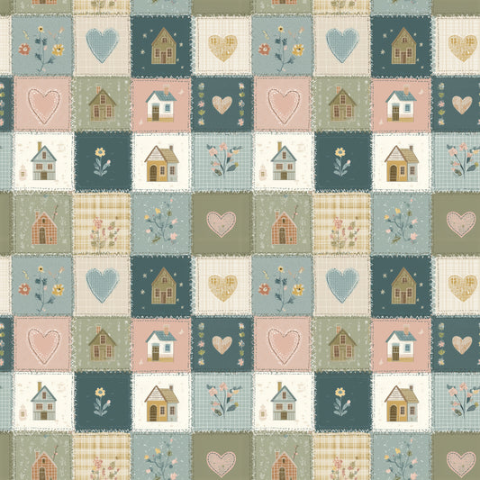Home Sweet Home Quilt Digital Seamless Pattern