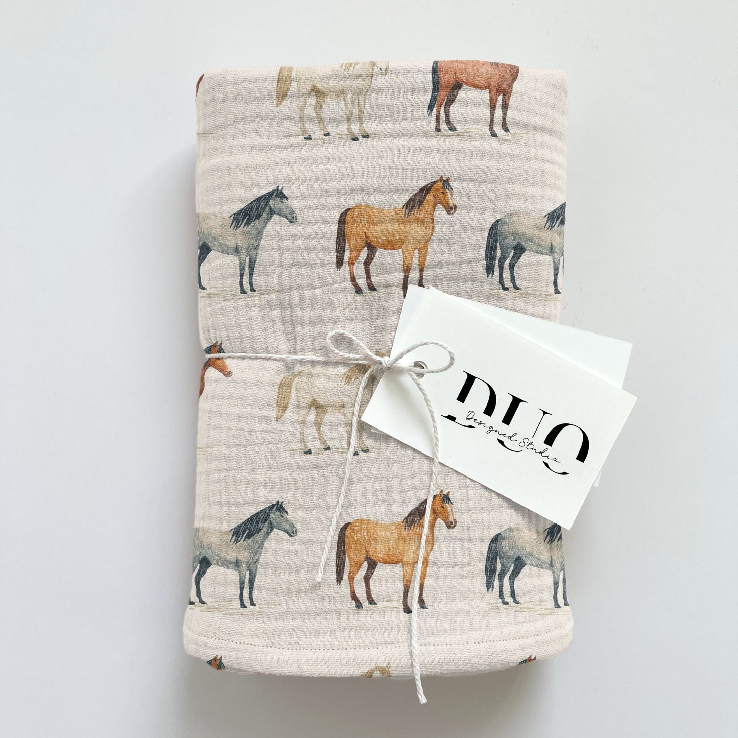Horses on Cream Digital Seamless Pattern