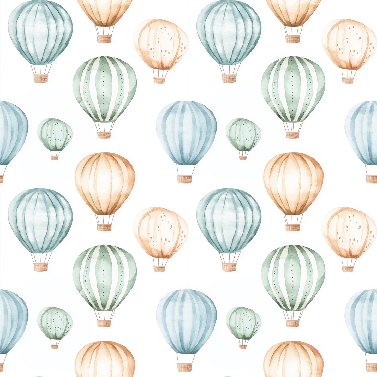 Hot Air Balloon Ride Digital Seamless Pattern