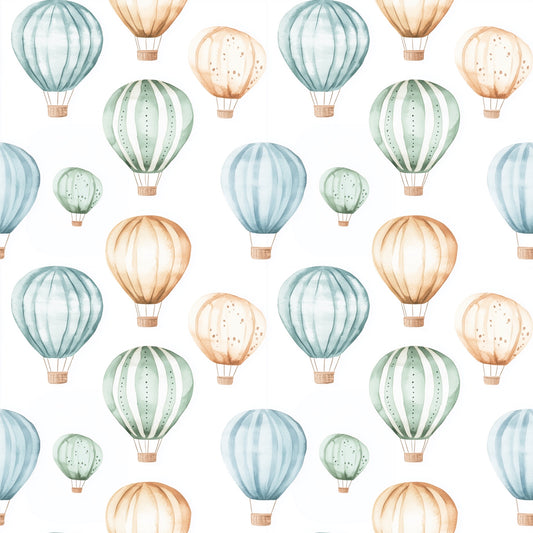 Hot Air Balloon Ride Digital Seamless Pattern