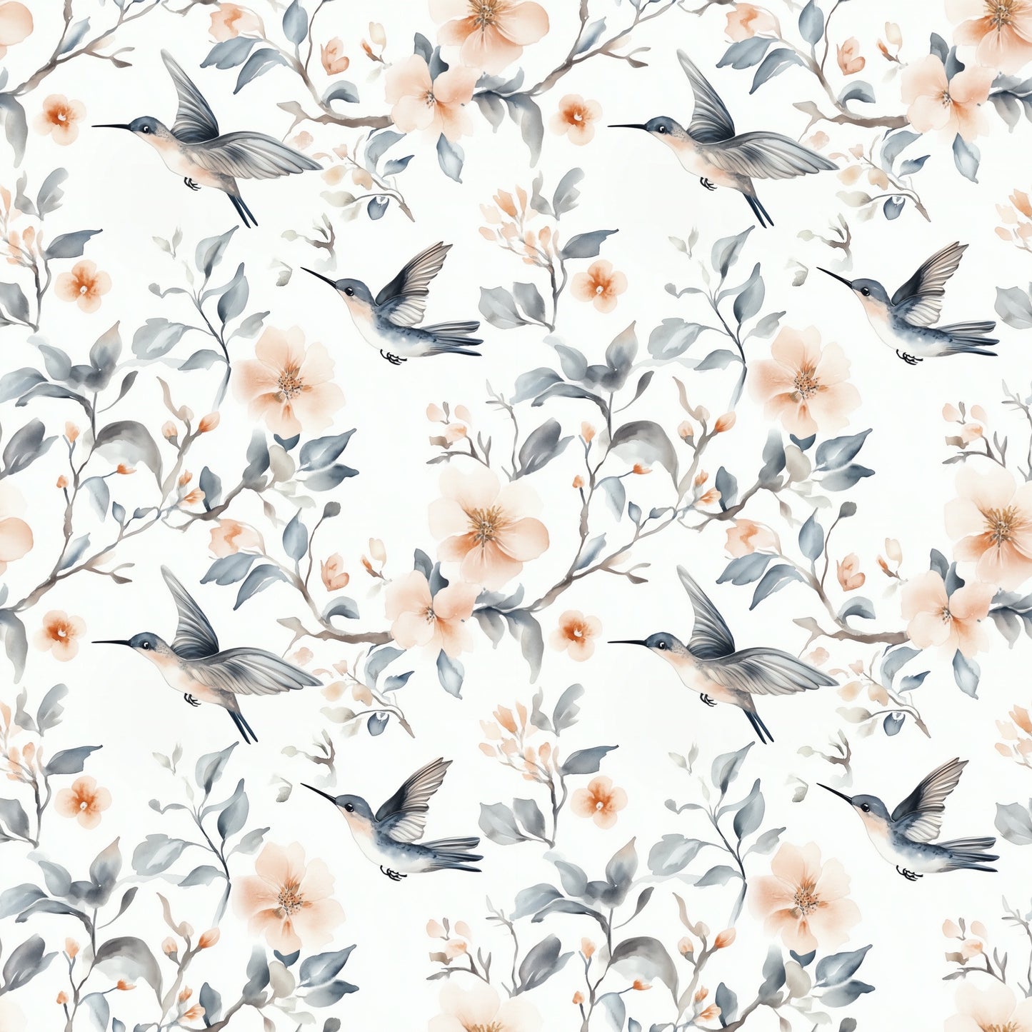 Hummingbirds Digital Seamless Pattern