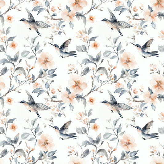 Hummingbirds Digital Seamless Pattern