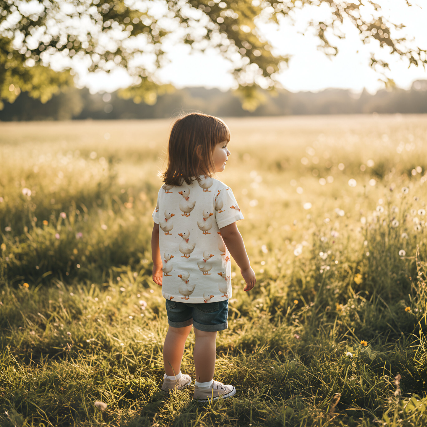 Coquette Bow Ducks Digital Seamless Pattern