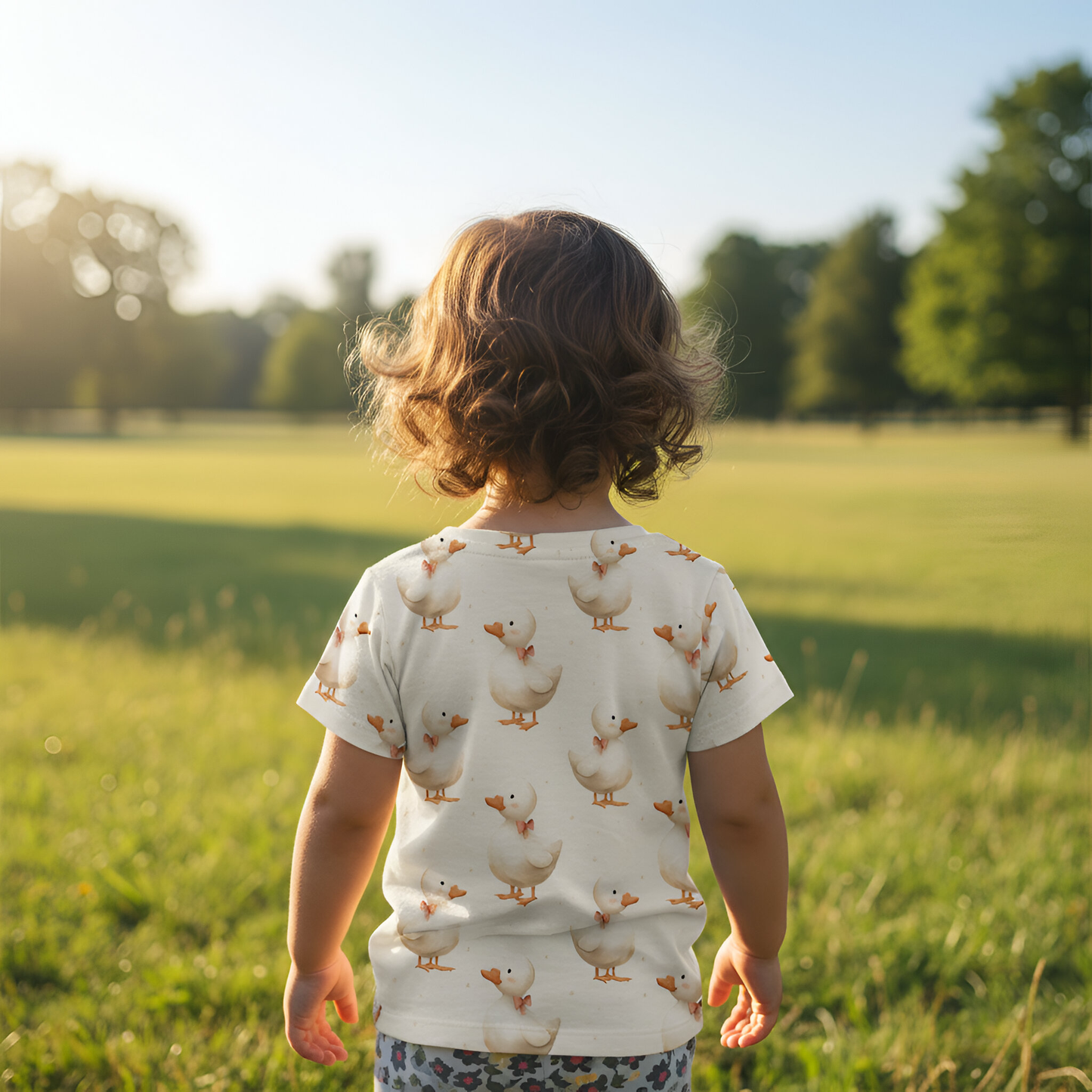 Coquette Bow Ducks Digital Seamless Pattern