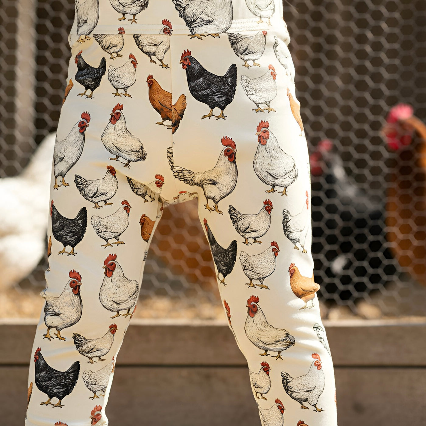 Sketch Chickens Digital Seamless Pattern