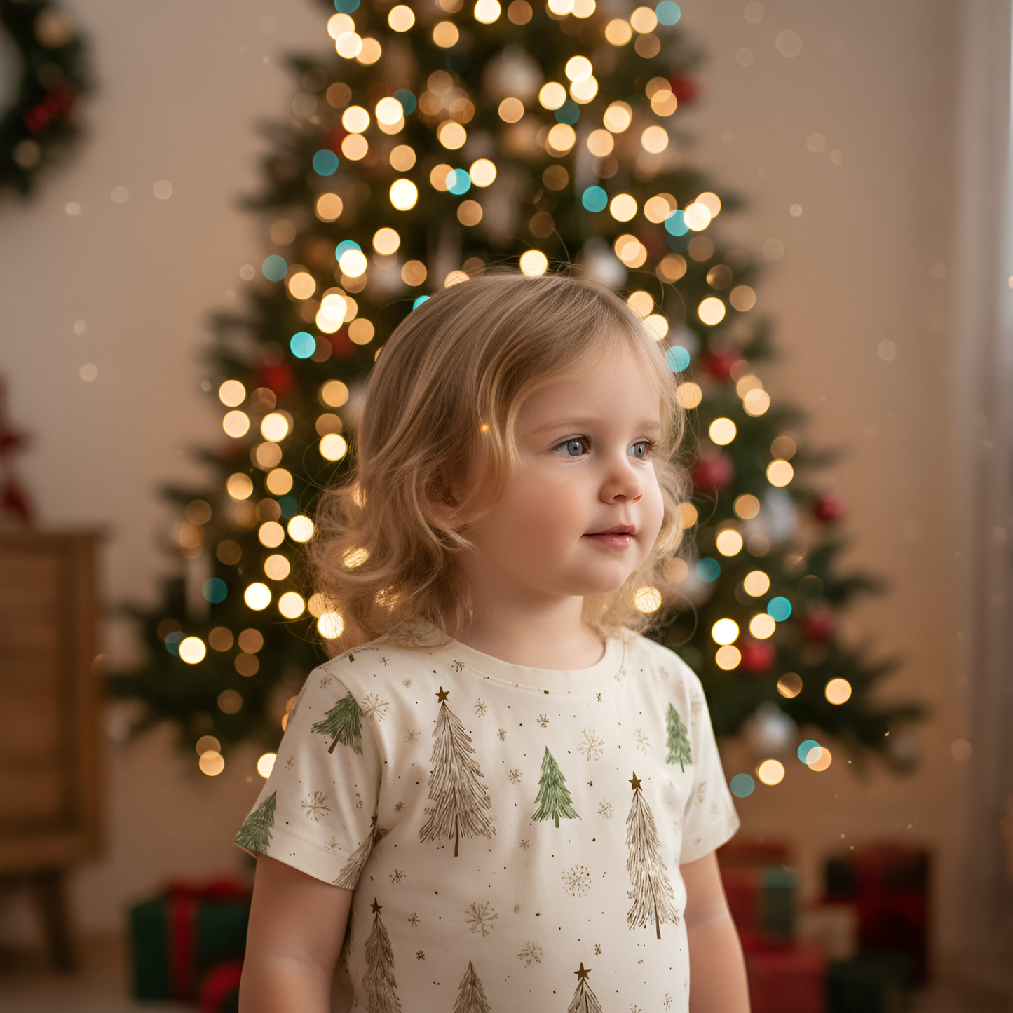Autumn Christmas Trees Digital Seamless Pattern