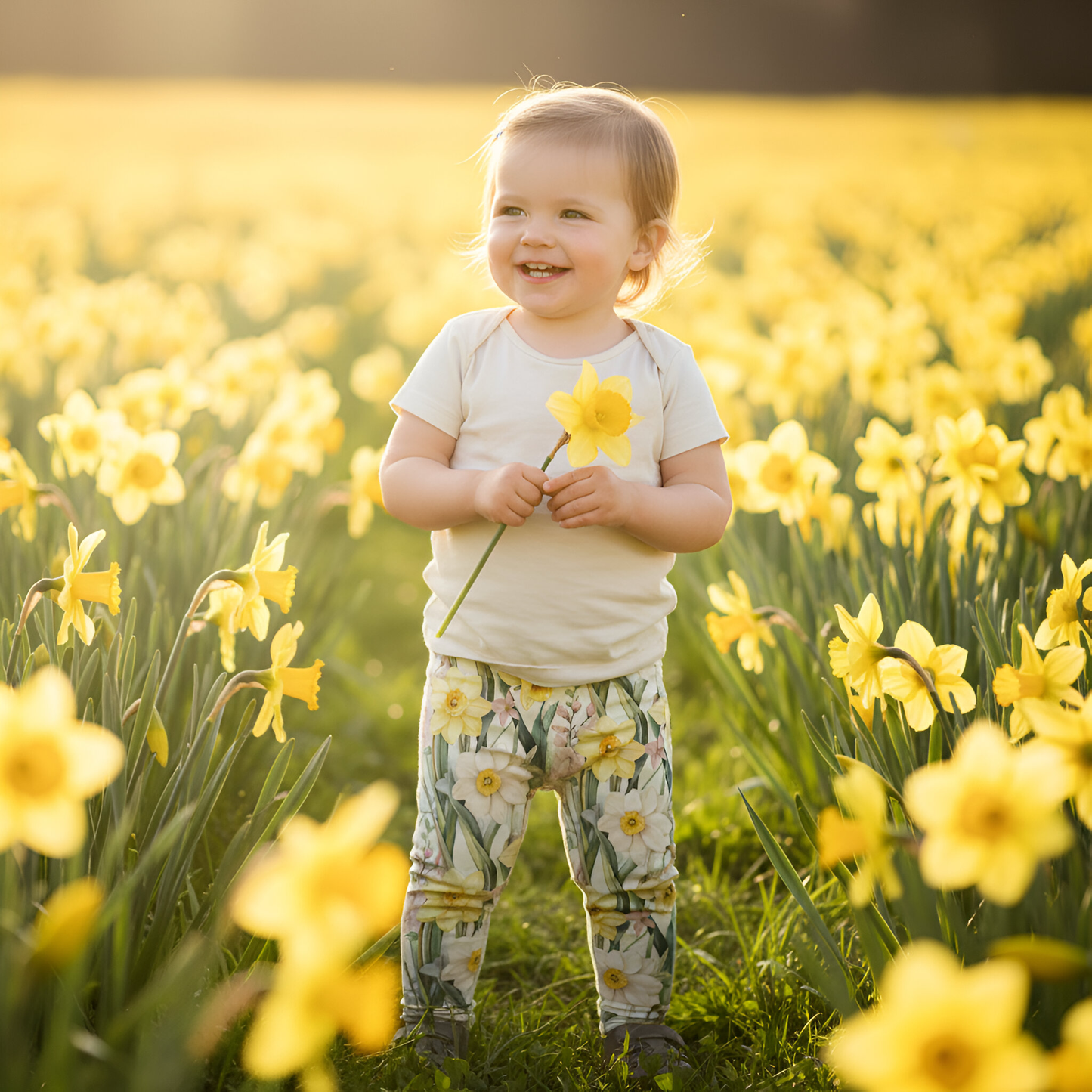 Daffodil Field Digital Seamless Pattern