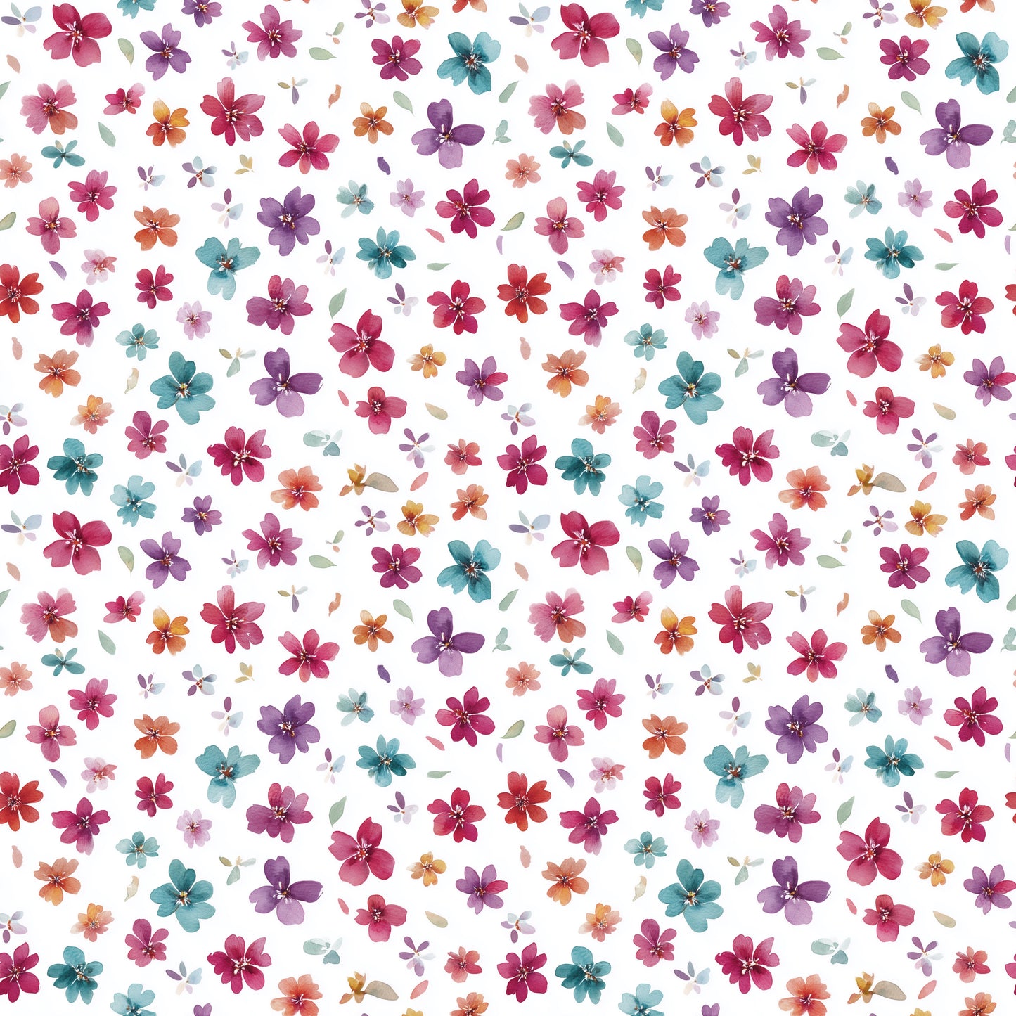Bright Flowers Digital Seamless Pattern