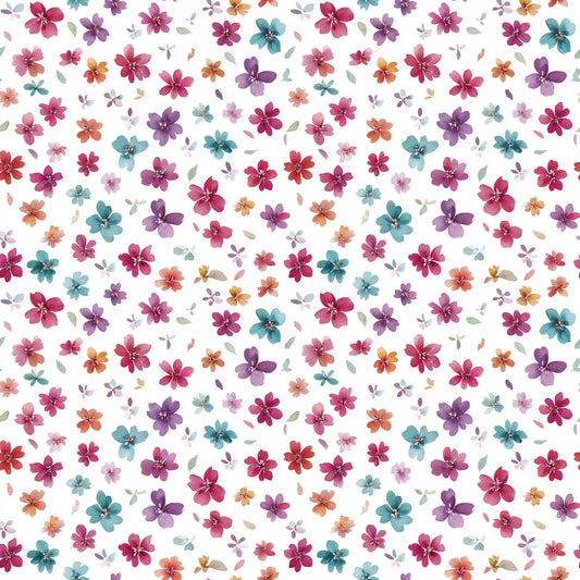 Bright Flowers Digital Seamless Pattern
