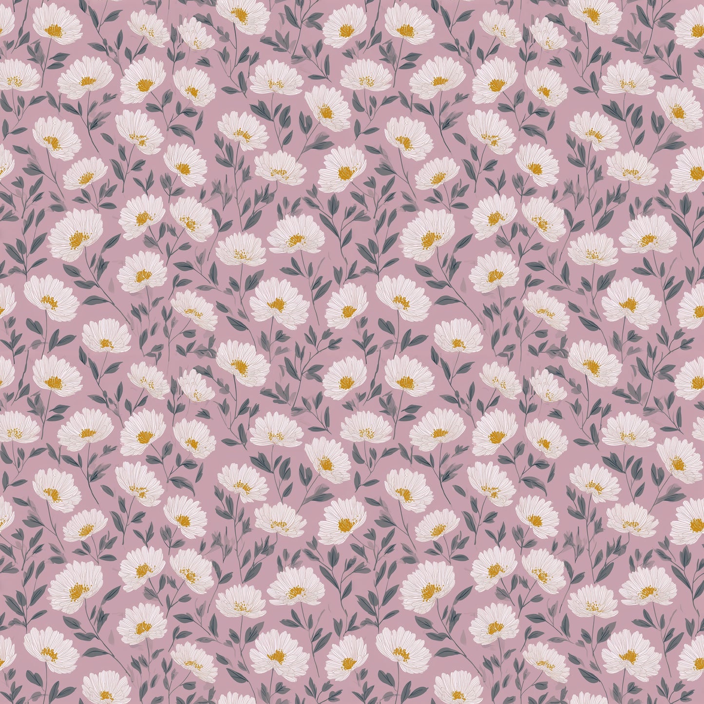 Mauve Violet Floral Digital Seamless Pattern