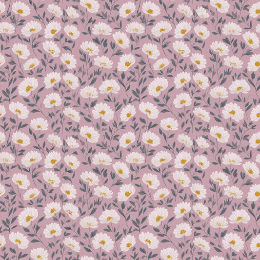 Mauve Violet Floral Digital Seamless Pattern