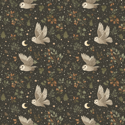 Midnight Owl Digital Seamless Pattern