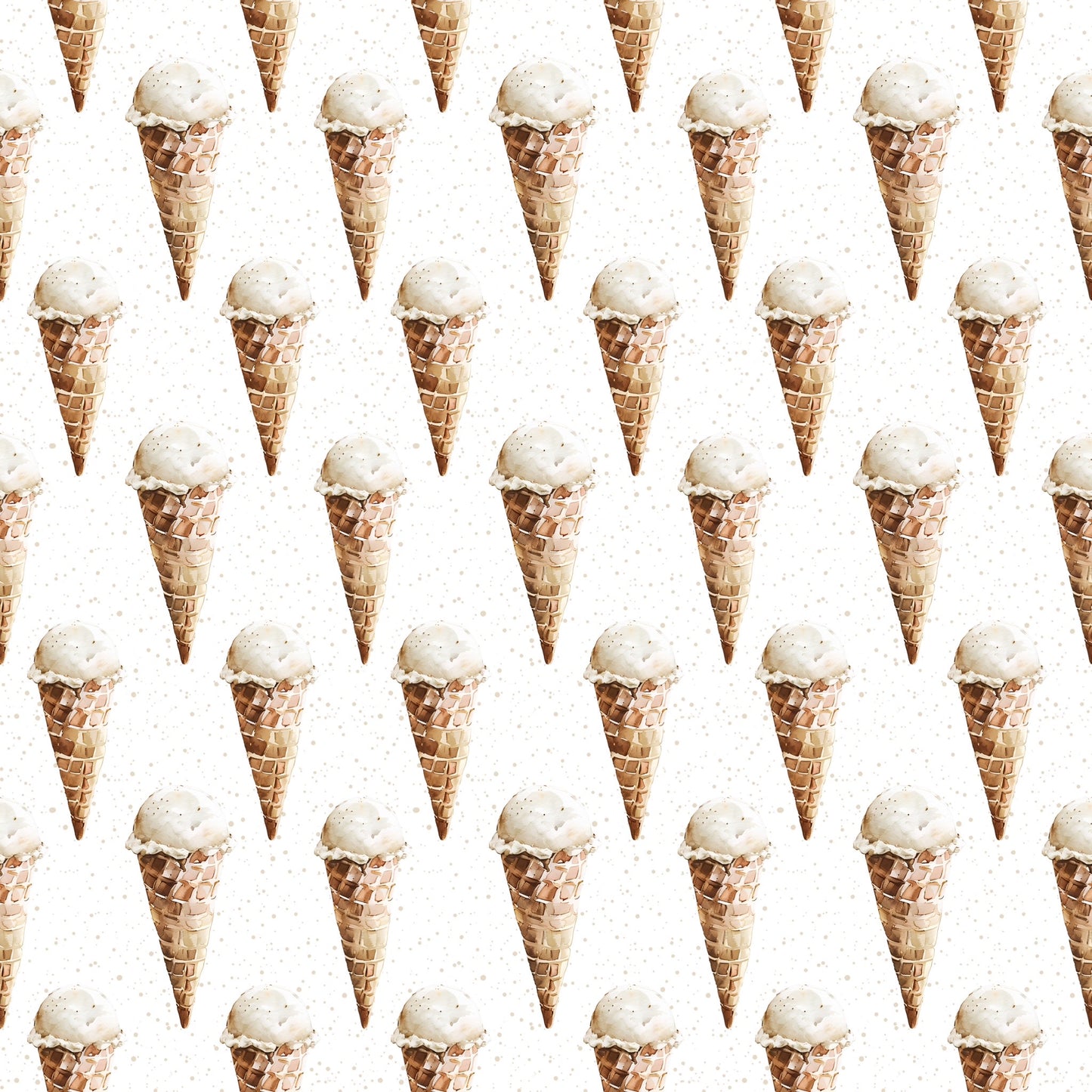 Ice Cream Cone Digital Seamless Pattern