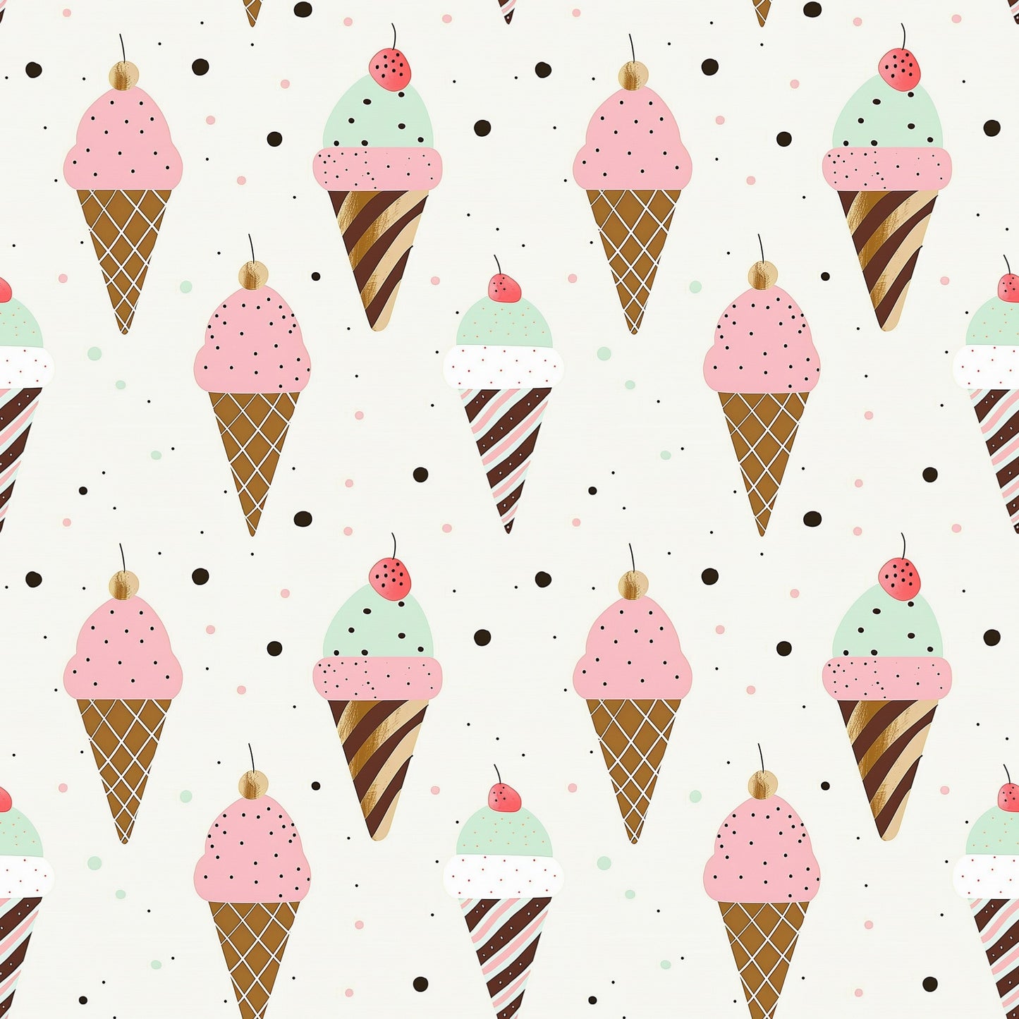 Ice Creams Galore Digital Seamless Pattern
