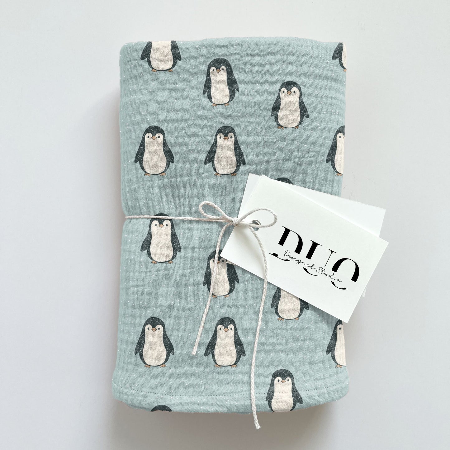 Icy Penguins Digital Seamless Pattern