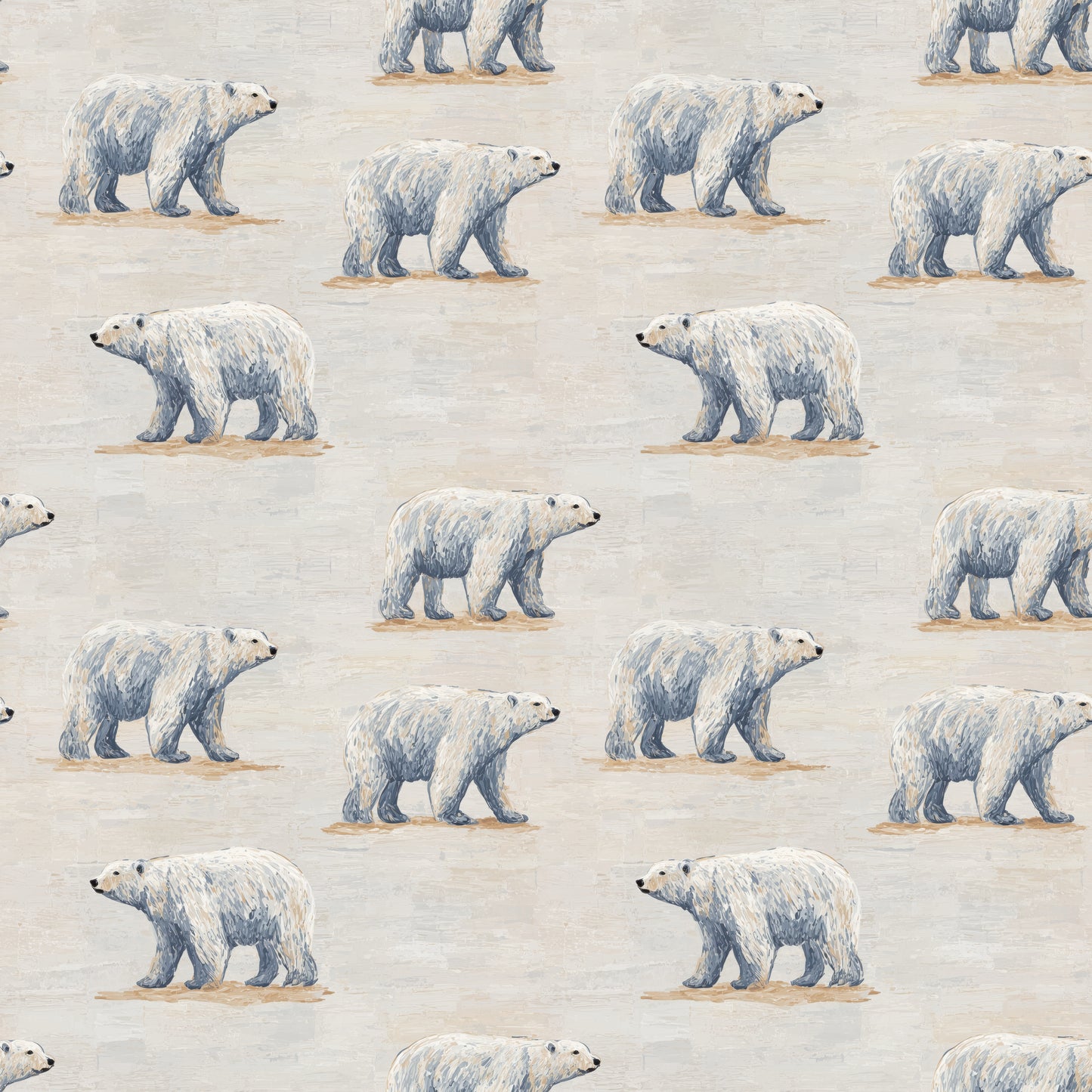 Icy Polar Bears Digital Seamless Pattern