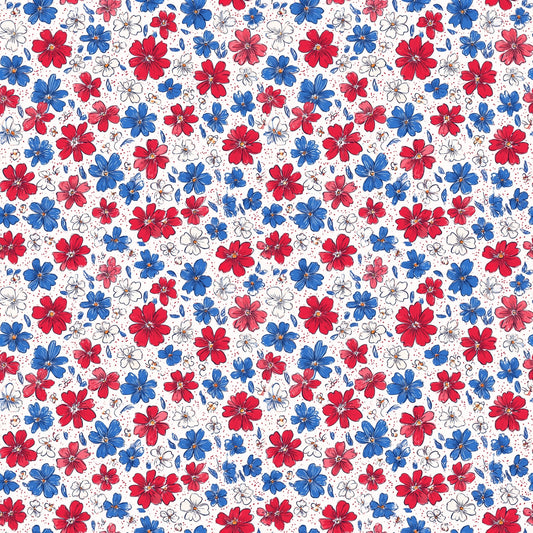 Independence Ditsy Floral Digital Seamless Pattern