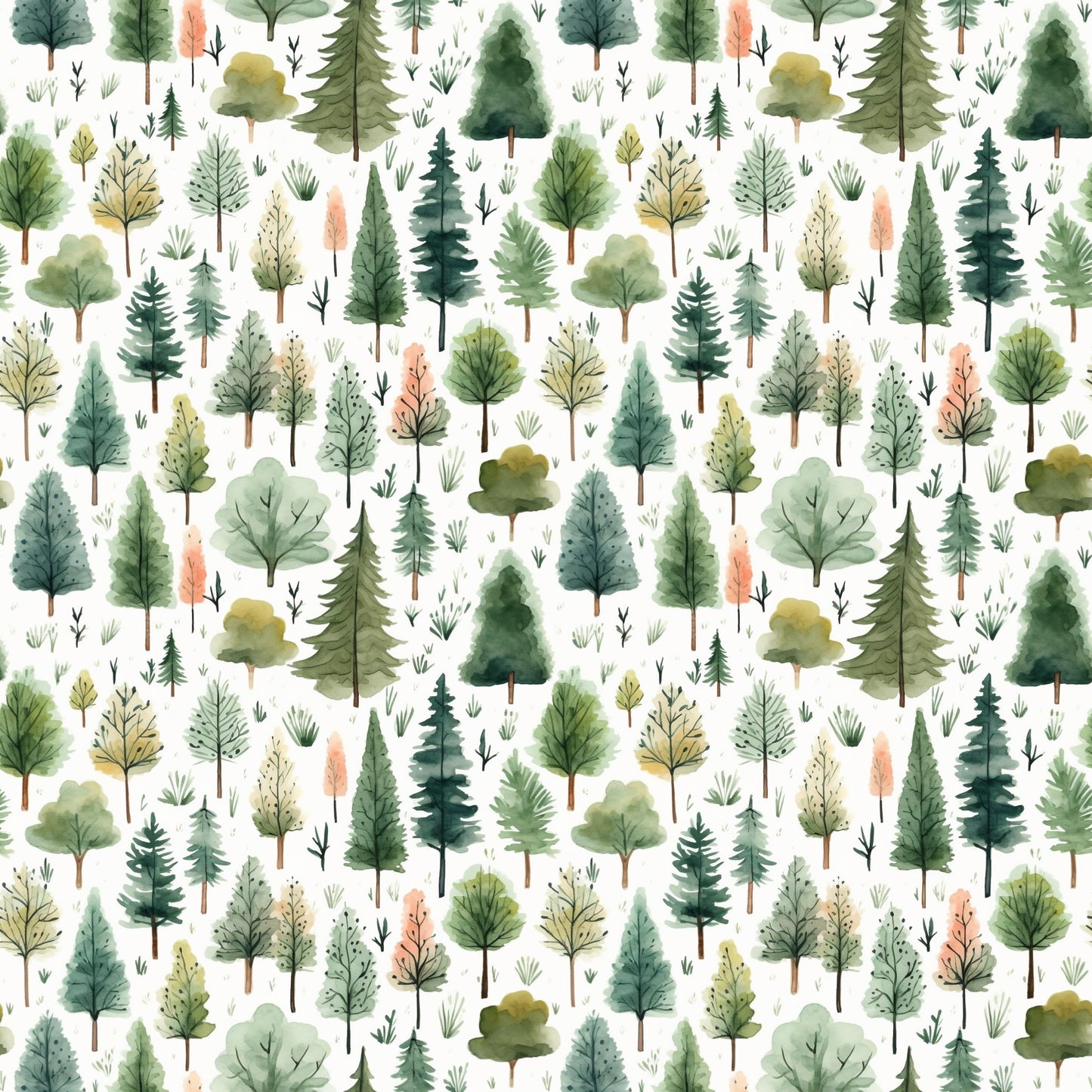 In The Woods Forest Digital Seamless Pattern