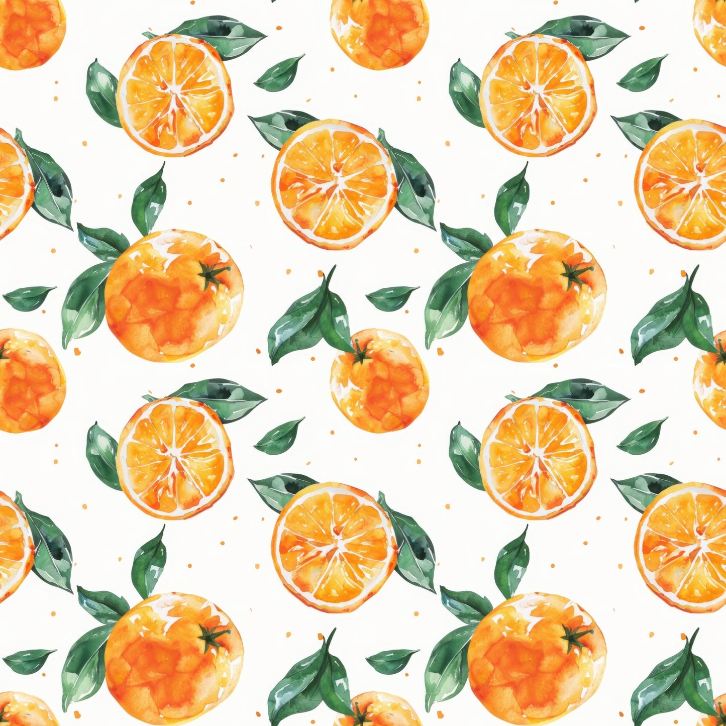 Juicy Oranges Digital Seamless Pattern