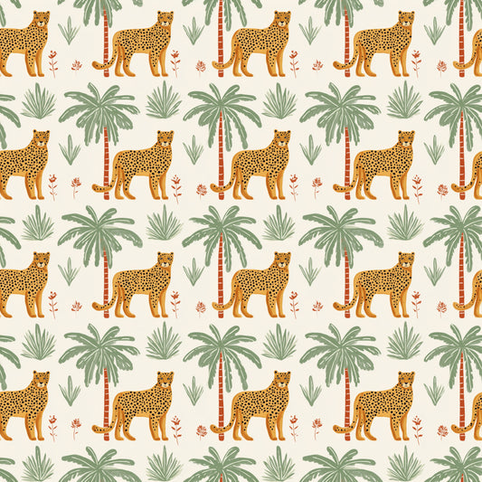 Jungle Cat Digital Seamless Pattern