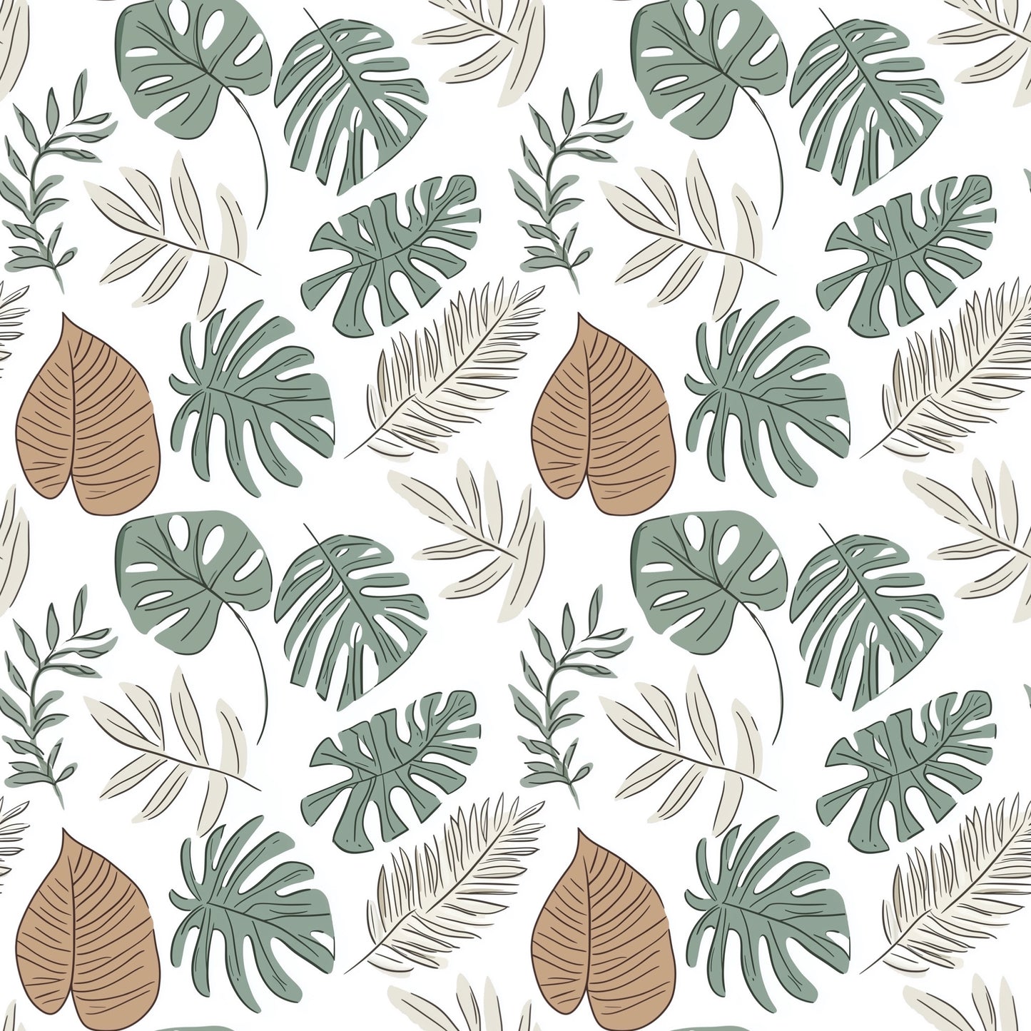 Jungle Leaves Digital Seamless Pattern
