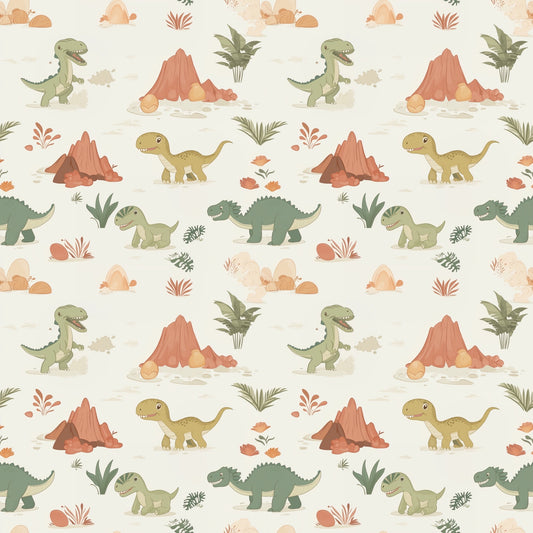 Jurassic Dinosaurs Digital Seamless Pattern