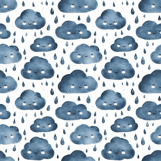 Rainclouds Digital Seamless Pattern