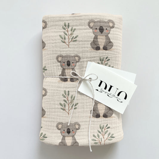 Koalas on Neutral Digital Seamless Pattern